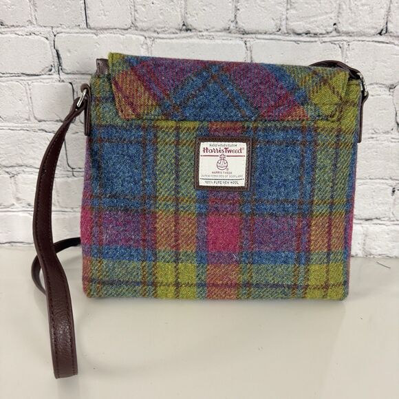 Glen Appin of Scotland Harris Tweed Torridon Wool Multi Plaid Shoulder Bag NWOT - Picture 3 of 14